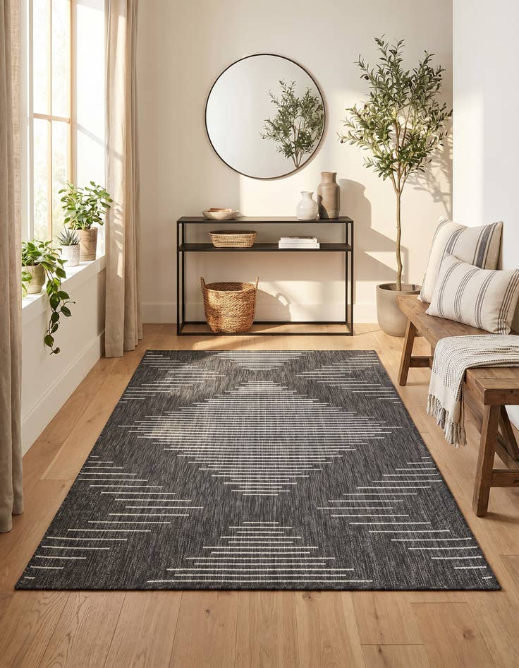 Detail image of 4' x 6' Easy-Clean Modern Indoor / Outdoor Rug