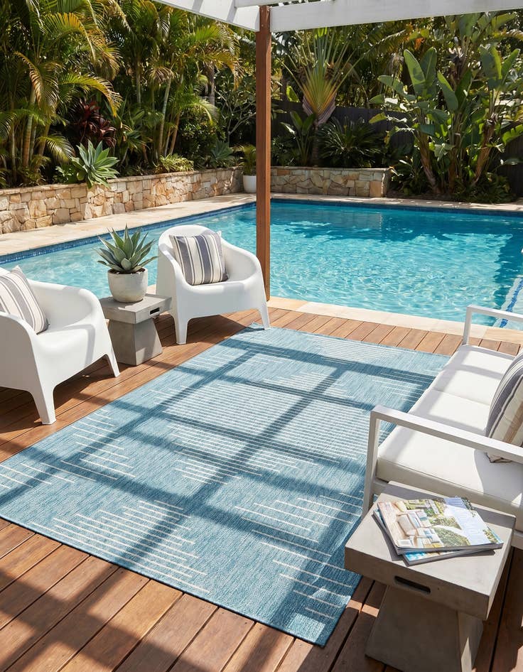 Detail image of 4' x 6' Easy-Clean Modern Indoor / Outdoor Rug