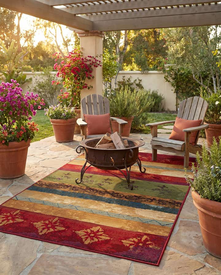 3' 3 x 5' 3 Easy-Clean Modern Indoor / Outdoor Rug