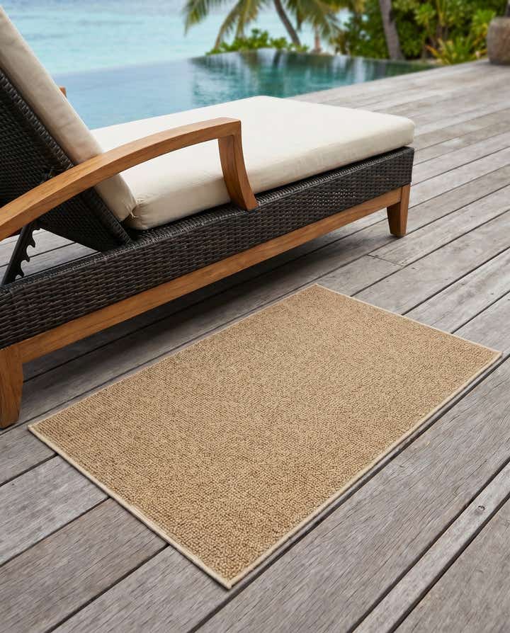 2' x 3' 1 Easy-Clean Solid Indoor / Outdoor Rug