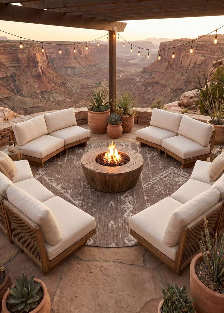 13' x 13' Easy-Clean Bohemian Indoor / Outdoor Round Rug