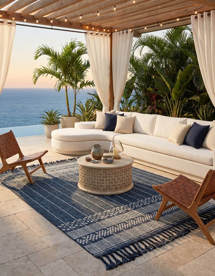 Detail image of 7' 10 x 10' Easy-Clean Eco Bohemian Indoor / Outdoor Rug