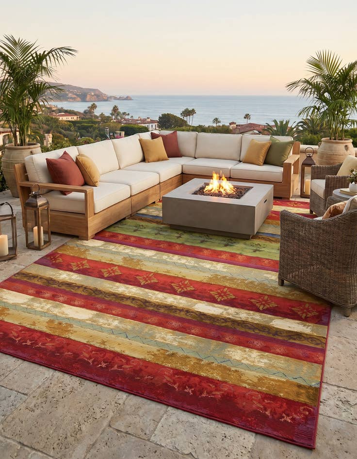 Detail image of 10' x 12' 2 Easy-Clean Modern Indoor / Outdoor Rug