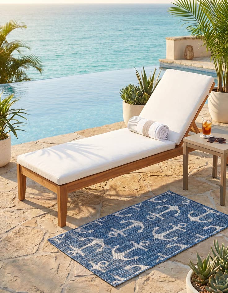 Detail image of 2' x 3' Easy-Clean Coastal Indoor / Outdoor Rug