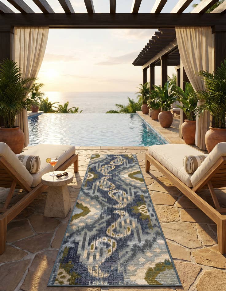 Detail image of 2' x 6' Easy-Clean Modern Indoor / Outdoor Runner Rug