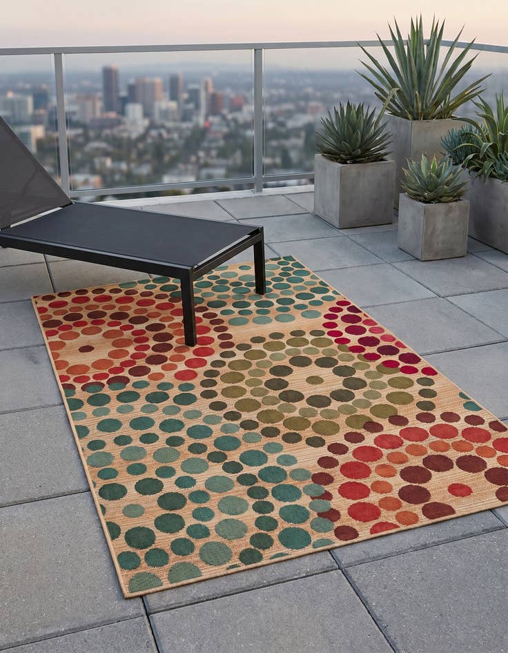 Detail image of 3' 3 x 5' 3 Easy-Clean Modern Indoor / Outdoor Rug