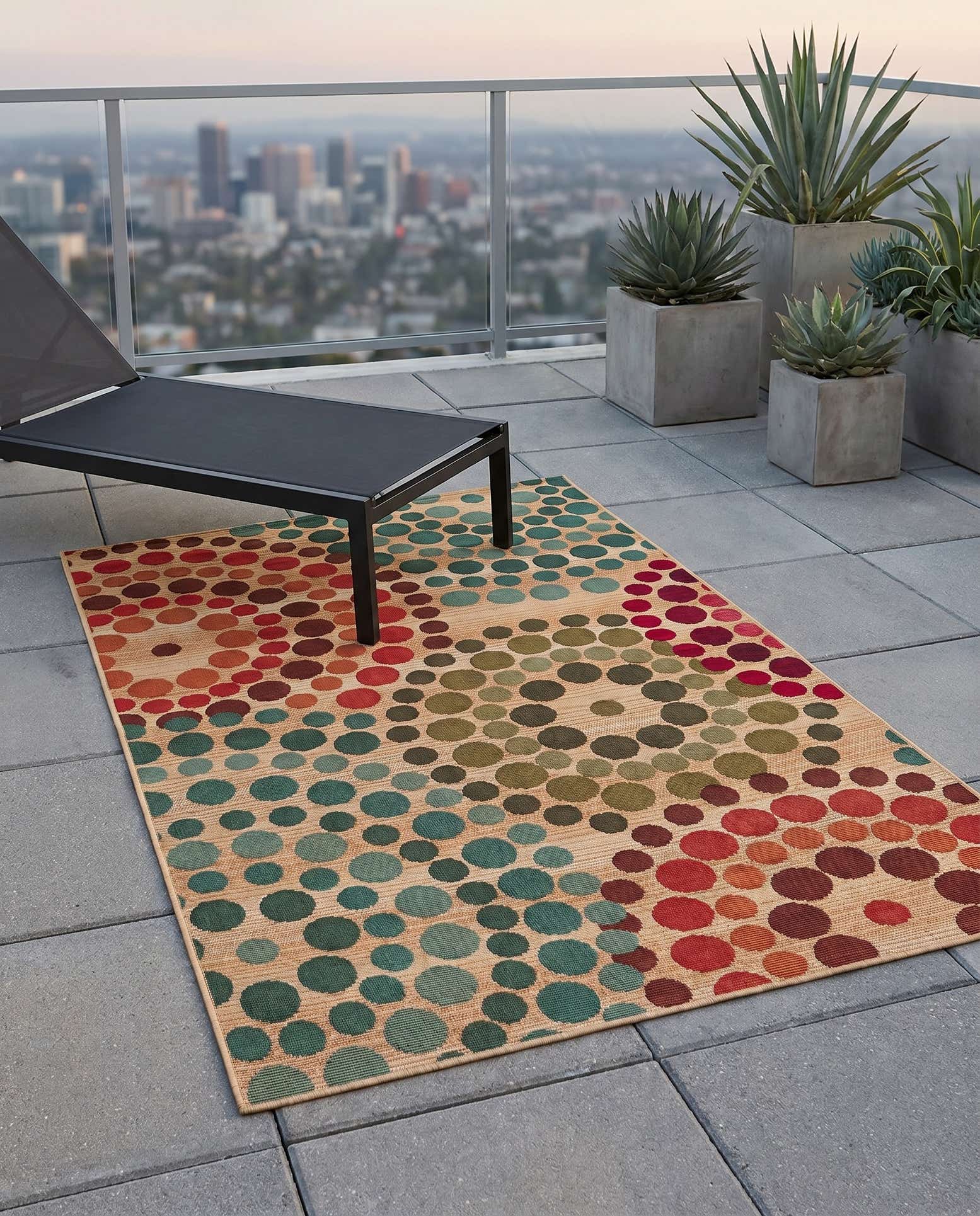 3' 3 x 5' 3 Easy-Clean Modern Indoor / Outdoor Rug