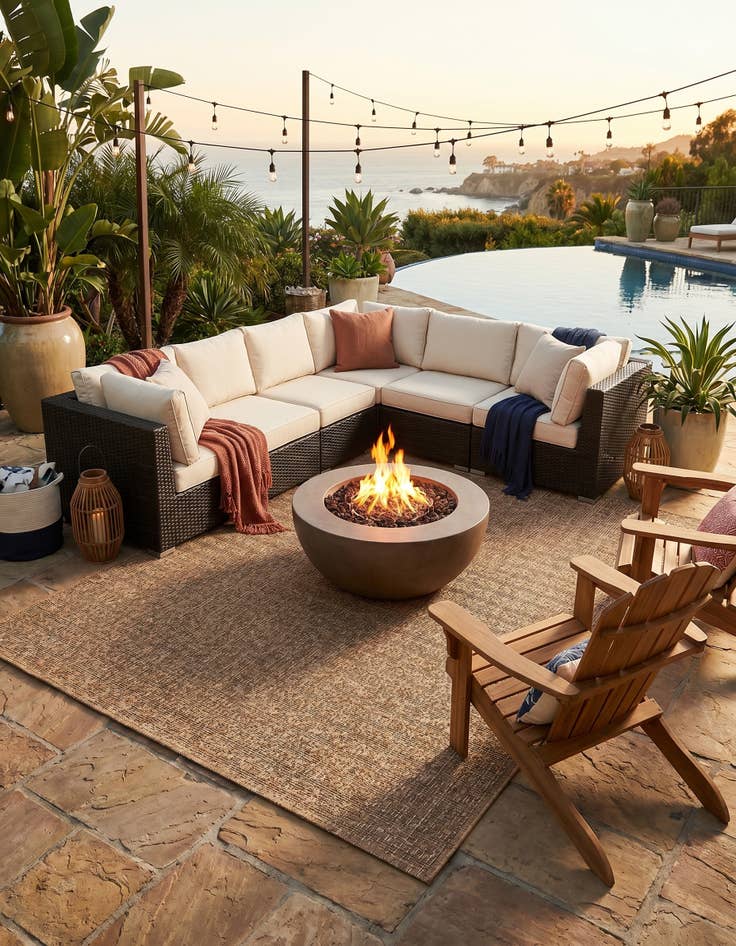 Detail image of 8' x 11' 4 Easy-Clean Modern Indoor / Outdoor Rug