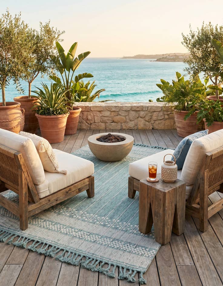 Detail image of 7' 10 x 10' Easy-Clean Eco Bohemian Indoor / Outdoor Rug