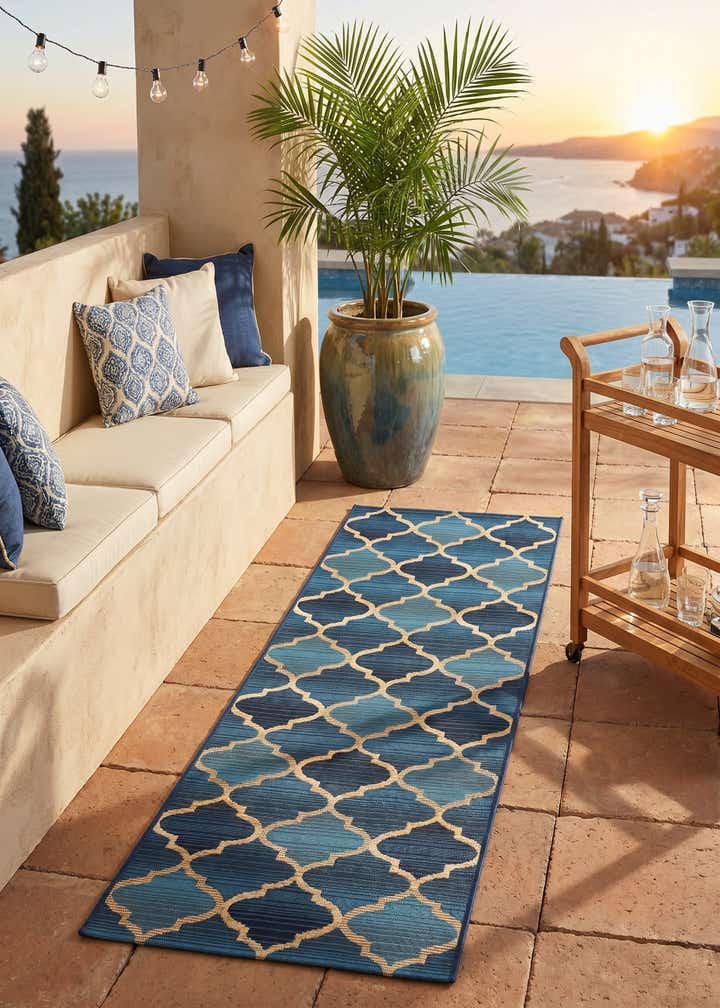 2' x 6' Easy-Clean Lattice Indoor / Outdoor Runner Rug