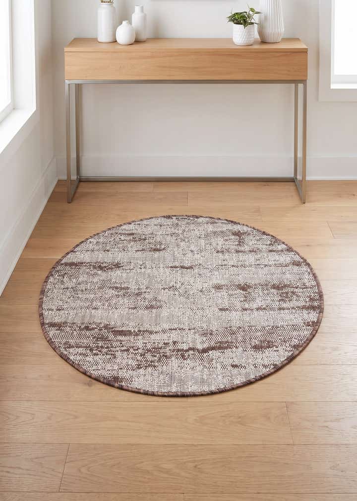 3' x 3' Easy-Clean Modern Indoor / Outdoor Round Rug