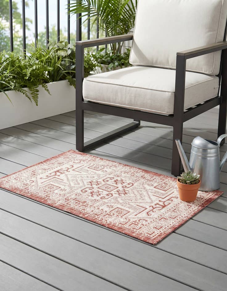 Detail image of 2' x 3' Easy-Clean Aztec Indoor / Outdoor Rug