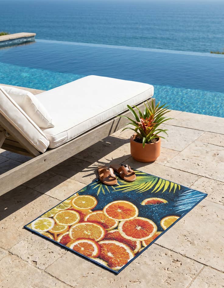 Detail image of 2' x 3' Easy-Clean Coastal Indoor / Outdoor Rug