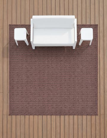 6' x 6' Easy-Clean Modern Indoor / Outdoor Square Rug