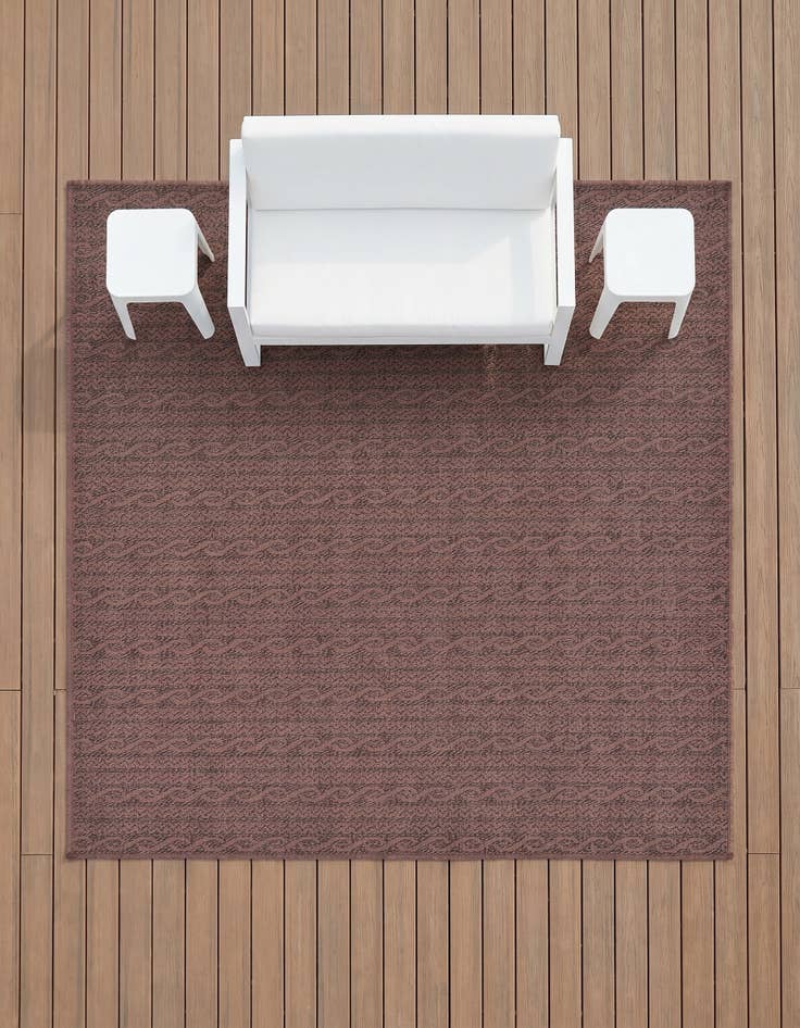 Detail image of 6' x 6' Easy-Clean Modern Indoor / Outdoor Square Rug