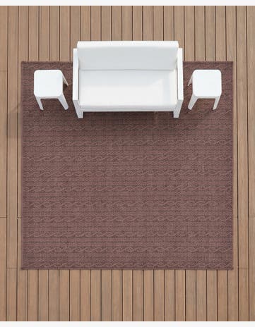 6' x 6' Easy-Clean Modern Indoor / Outdoor Square Rug