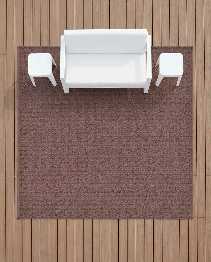 6' x 6' Easy-Clean Modern Indoor / Outdoor Square Rug