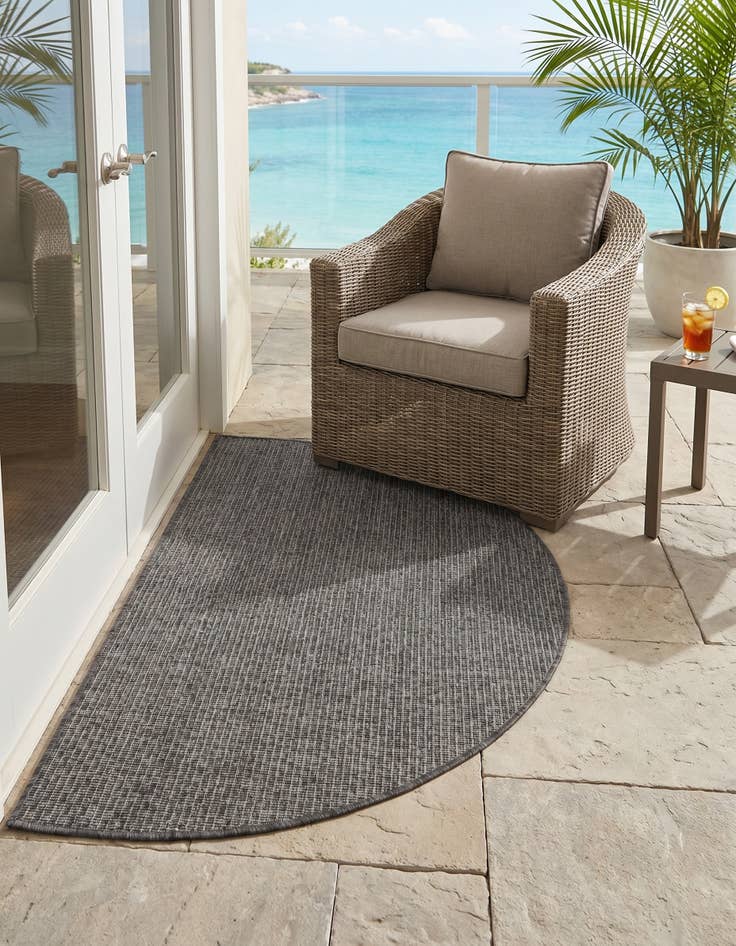 Detail image of 2' 2 x 3' 7 Easy-Clean Solid Indoor / Outdoor Hearth Rug