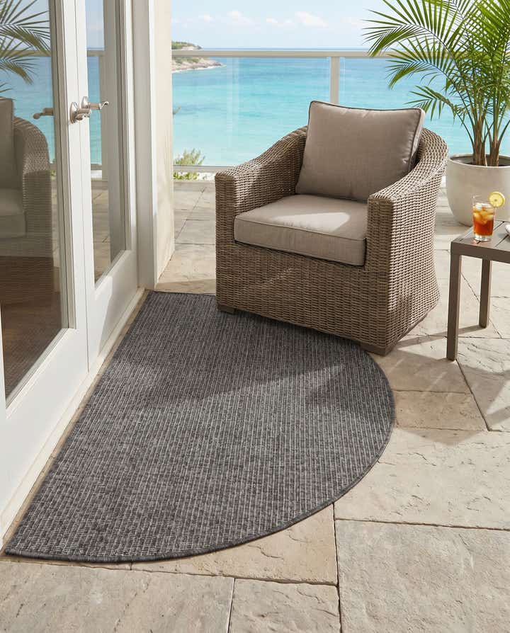 2' 2 x 3' 7 Easy-Clean Solid Indoor / Outdoor Hearth Rug