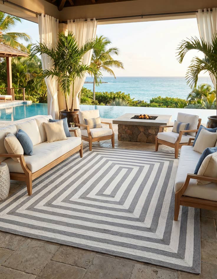 Detail image of 9' x 12' Easy-Clean Eco Verse Washable Indoor / Outdoor Rug