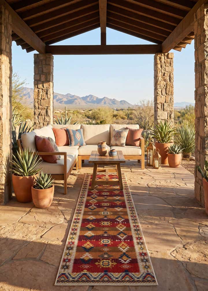 2' 7 x 10' Easy-Clean Baja Indoor / Outdoor Runner Rug