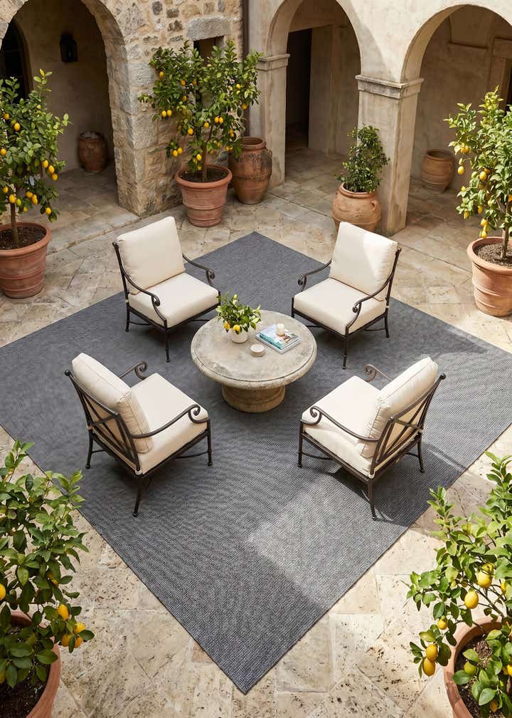 10' x 10' Easy-Clean Solid Indoor / Outdoor Square Rug
