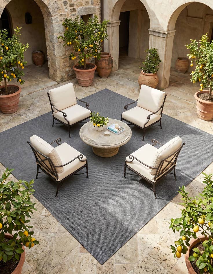 Detail image of 10' x 10' Easy-Clean Solid Indoor / Outdoor Square Rug