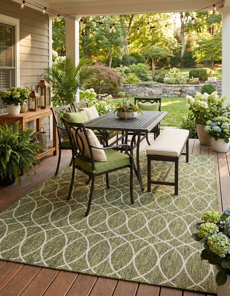 Detail image of 5' 3 x 8' Easy-Clean Trellis Indoor / Outdoor Rug