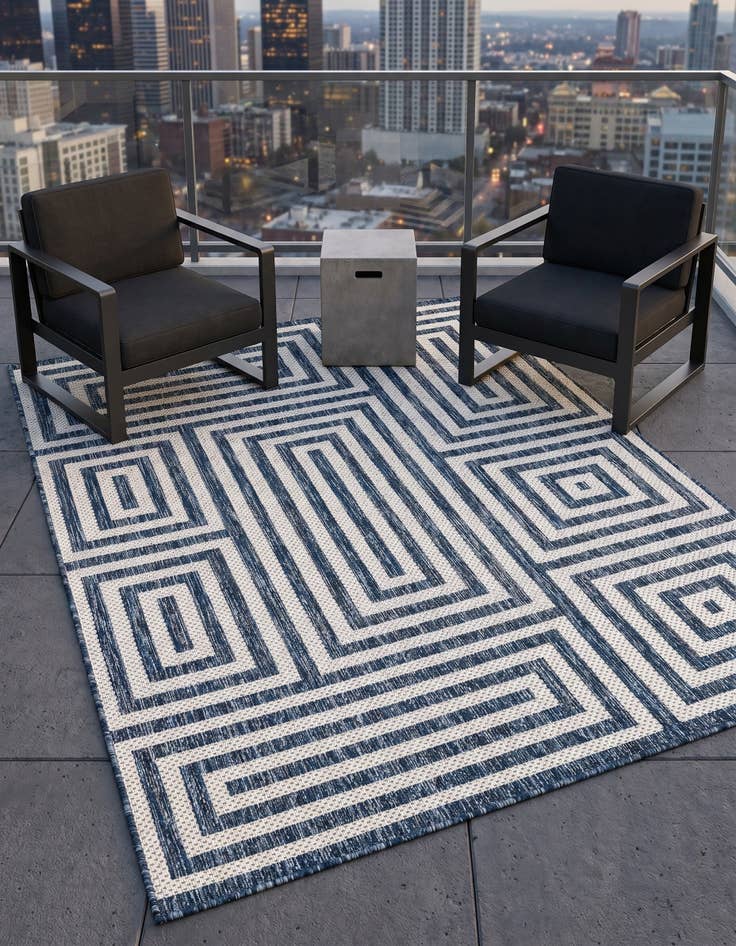 Detail image of 4' x 6' Easy-Clean Modern Indoor / Outdoor Rug