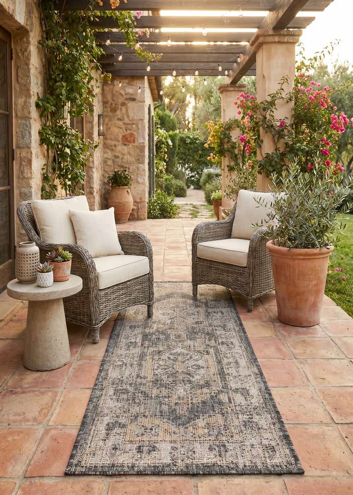 2' x 5' 3 Easy-Clean Traditional Indoor / Outdoor Runner Rug
