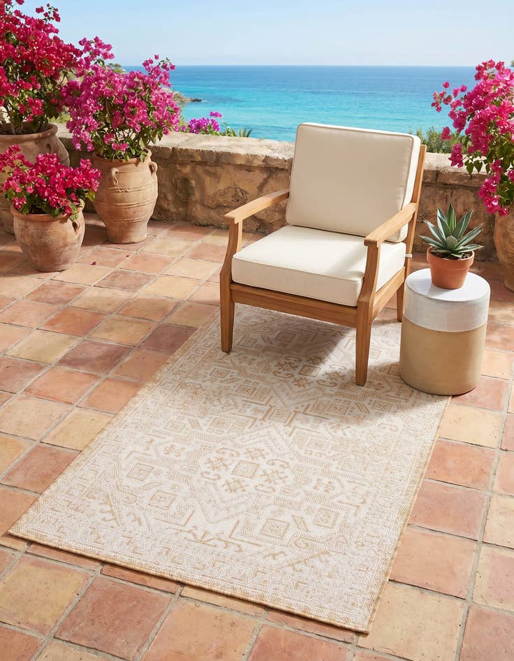 Detail image of 3' x 5' 3 Easy-Clean Aztec Indoor / Outdoor Rug