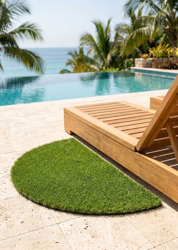 2' 2 x 3' 7 Easy-Clean Grass Indoor / Outdoor Hearth Rug