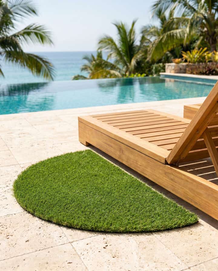 2' 2 x 3' 7 Easy-Clean Grass Indoor / Outdoor Hearth Rug