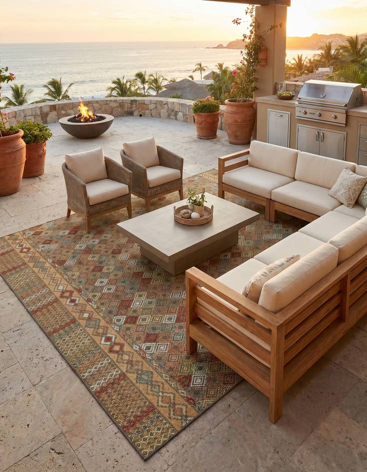 Detail image of 9' x 12' Easy-Clean Baja Indoor / Outdoor Rug