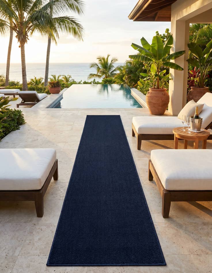 Detail image of 2' x 8' Easy-Clean Solid Indoor / Outdoor Runner Rug