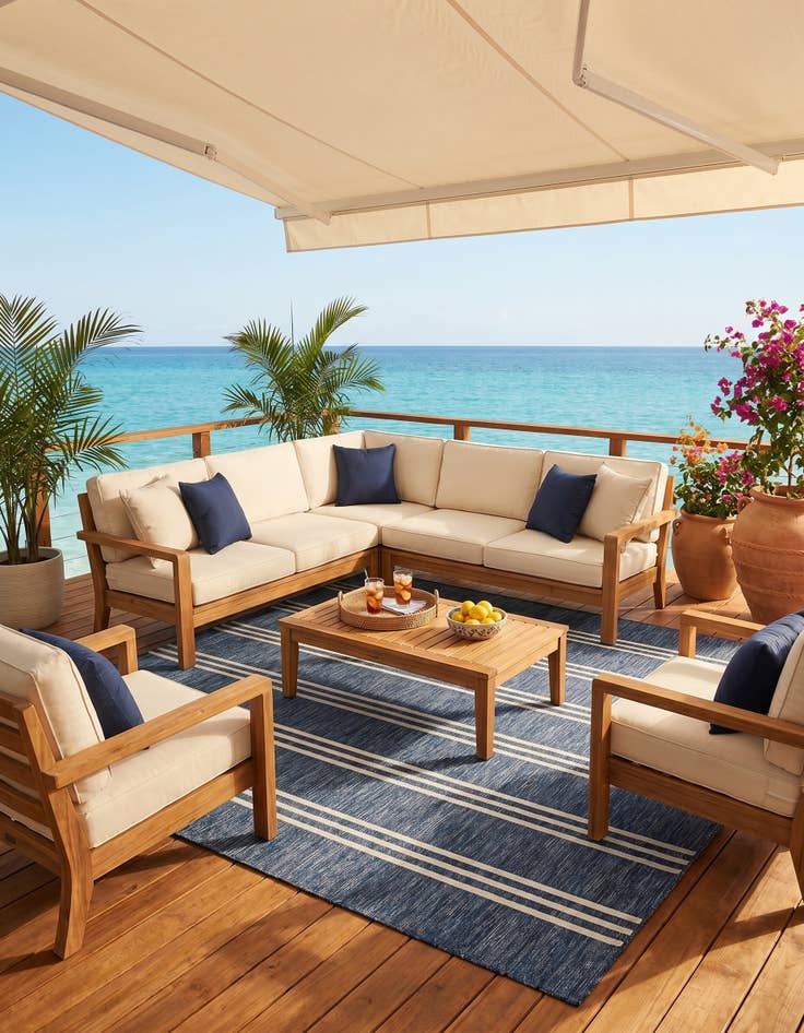 Detail image of 7' 10 x 7' 10 Easy-Clean Jill Zarin Anguilla Indoor / Outdoor Square Rug