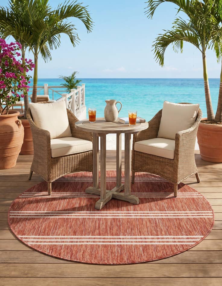 Detail image of 4' x 4' Easy-Clean Jill Zarin Anguilla Indoor / Outdoor Round Rug