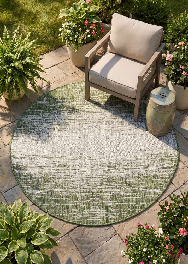 4' x 4' Easy-Clean Modern Indoor / Outdoor Round Rug