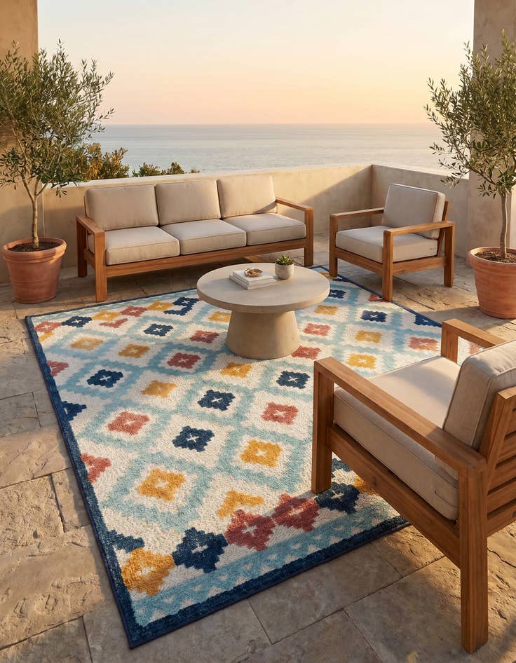 Detail image of 6' x 9' Easy-Clean Belize Indoor / Outdoor Rug