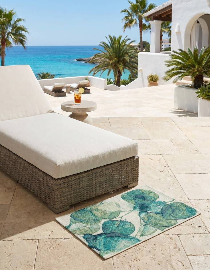 Detail image of 2' x 3' Easy-Clean Botanical Indoor / Outdoor Rug