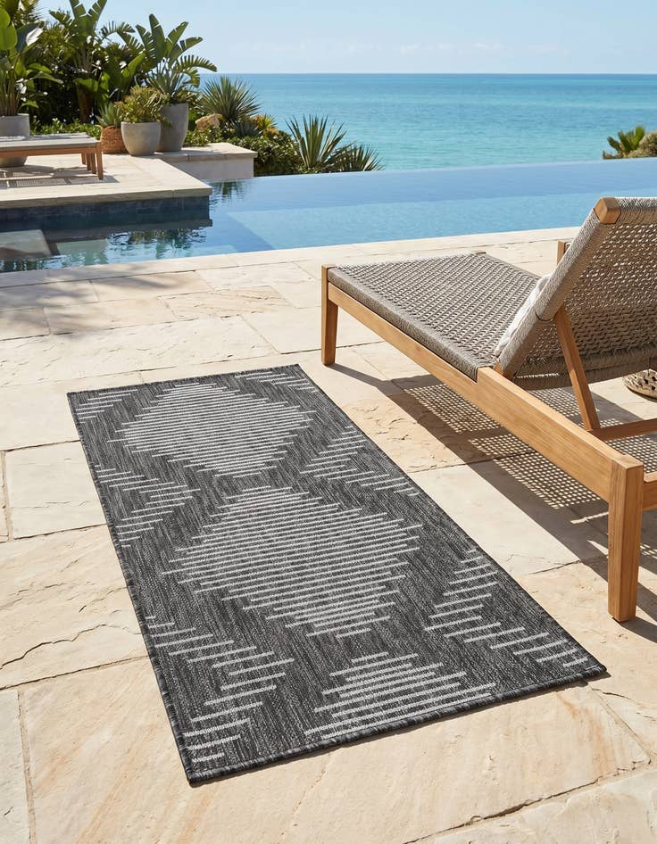 Detail image of 2' x 4' Easy-Clean Modern Indoor / Outdoor Runner Rug
