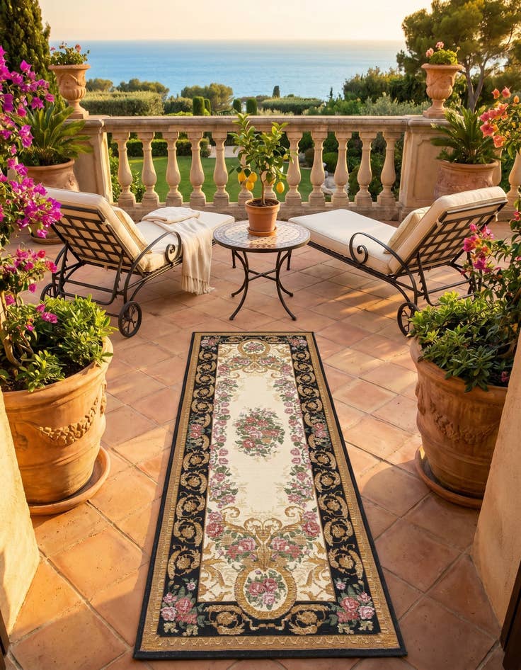 Detail image of 2' x 6' Easy-Clean Traditional Indoor / Outdoor Runner Rug