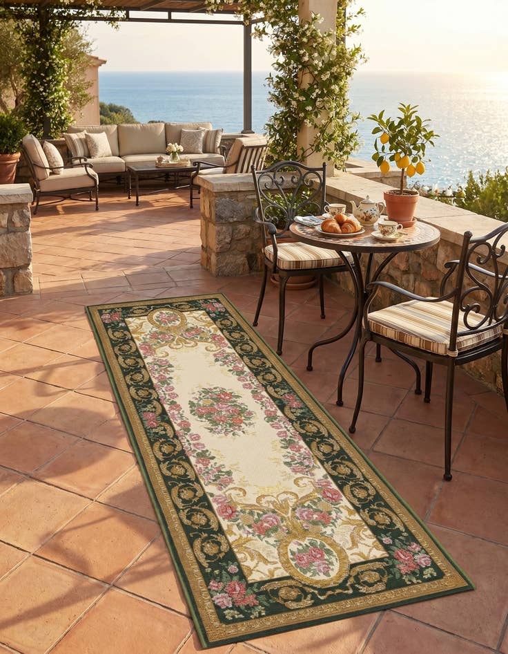 Detail image of 2' x 6' Easy-Clean Traditional Indoor / Outdoor Runner Rug