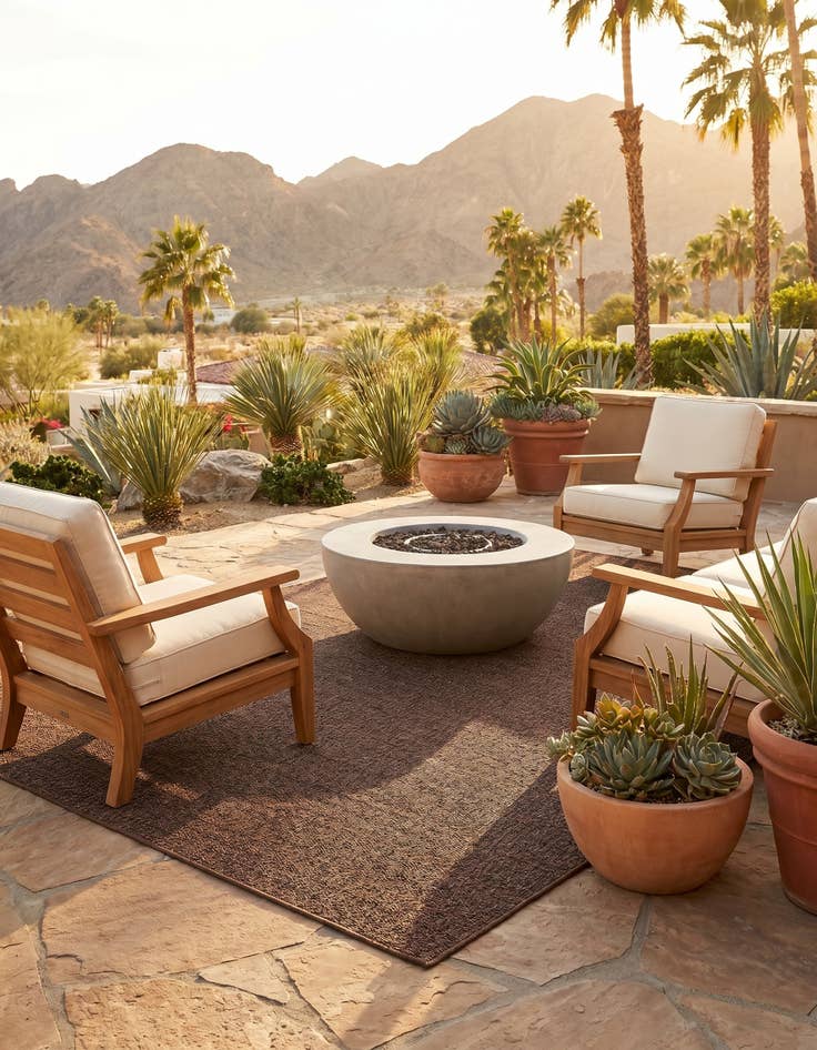 Detail image of 5' 3 x 8' Easy-Clean Modern Indoor / Outdoor Rug