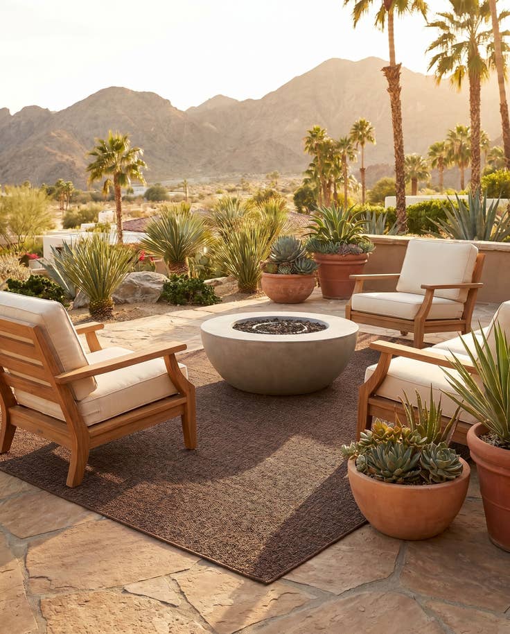 Detail image of 5' 3 x 8' Easy-Clean Modern Indoor / Outdoor Rug