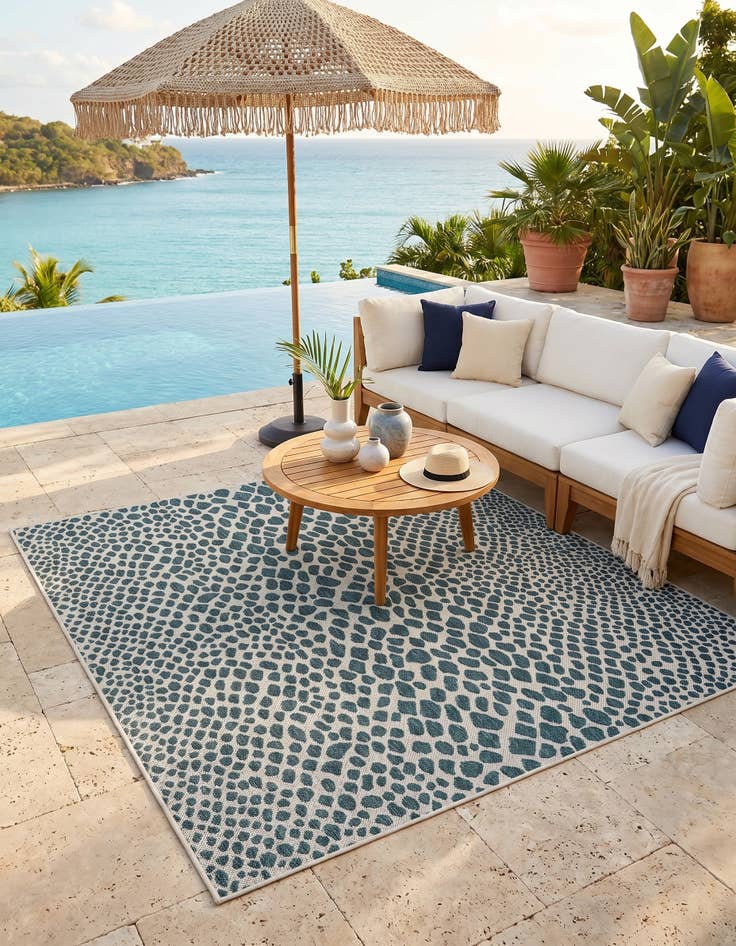 Detail image of 5' 3 x 5' 3 Easy-Clean Jill Zarin Indoor / Outdoor Square Rug