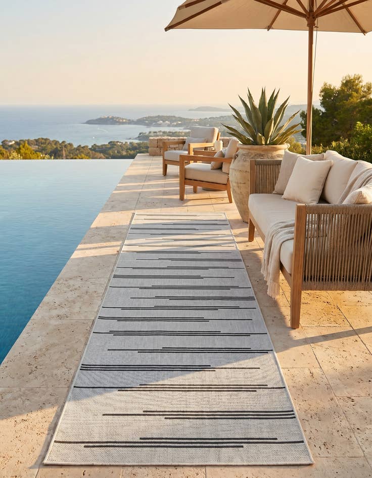 Detail image of 2' 7 x 12' Easy-Clean Modern Indoor / Outdoor Runner Rug