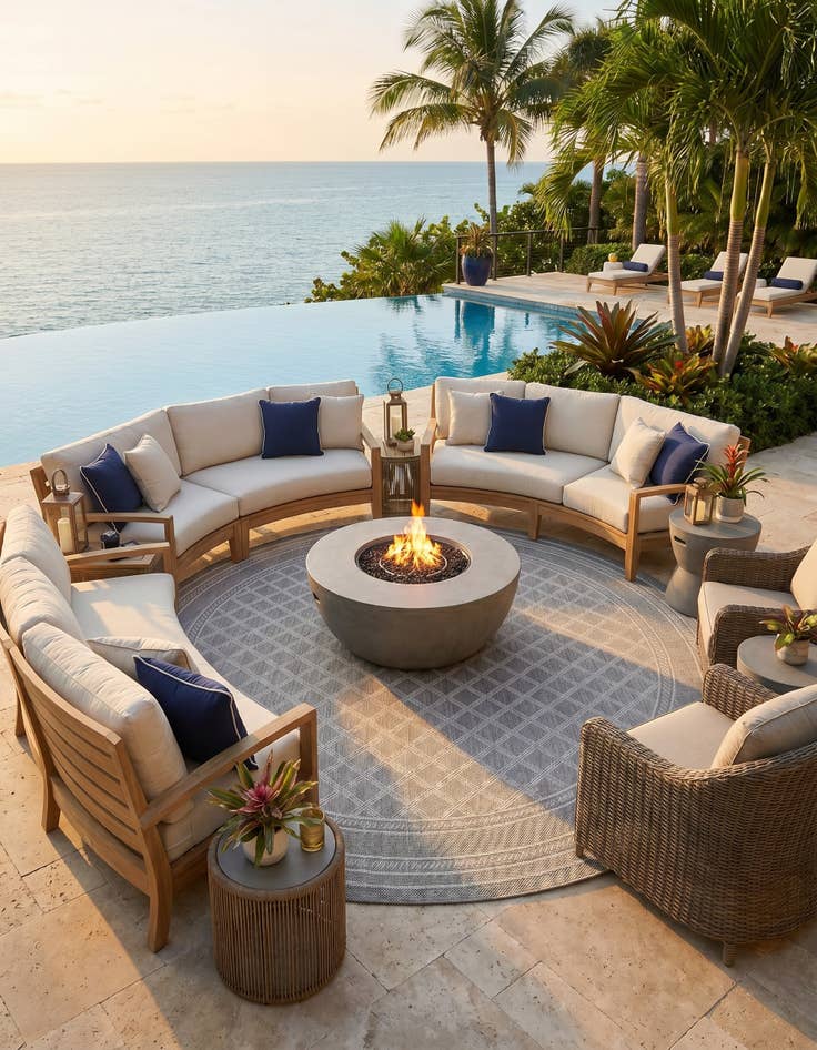 Detail image of 10' x 10' Easy-Clean Lattice Indoor / Outdoor Round Rug