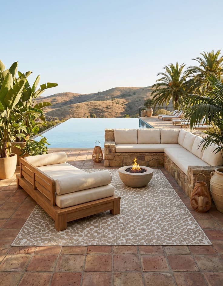 Detail image of 7' 10 x 10' Easy-Clean Safari Indoor / Outdoor Rug