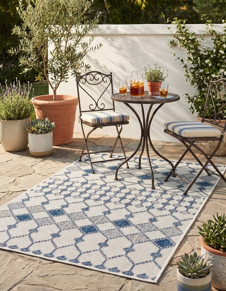 Detail image of 3' x 5' 3 Easy-Clean Lattice Indoor / Outdoor Rug